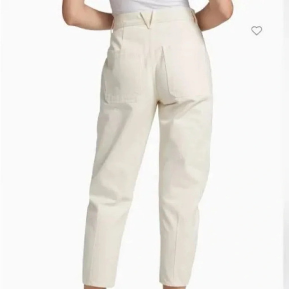 Veronica Beard Charlie High Rise Barrel Leg Jeans in Ecru - Size 31 - Picture 2 of 8